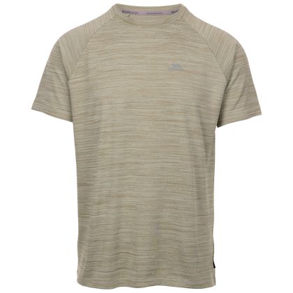 Trespass Men's Active Top Tp75 Leecana in LIGHT SAGE MARL, Front view on mannequin