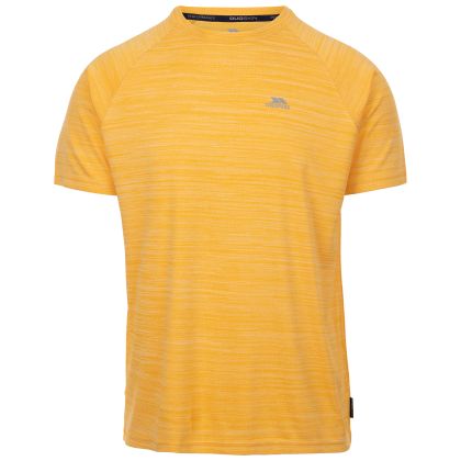 Trespass Men's Active Top Tp75 Leecana in PALE MAIZE MARL, Front view on mannequin
