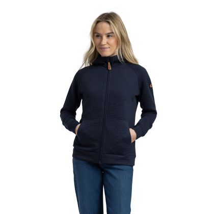 Womens Hooded Sweatshirt Lillie In Navy, Front view on mannequin