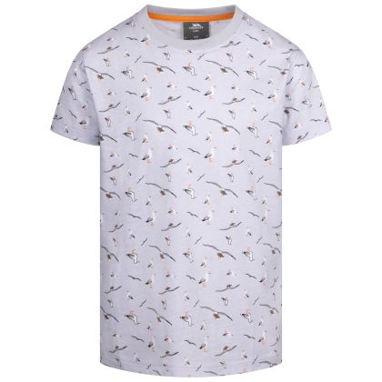 Boys Printed T-Shirt Lochside in Grey Skies, Front view on mannequin