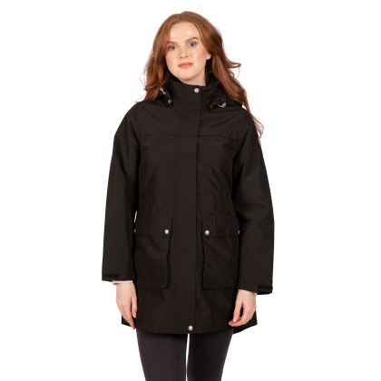 Trespass Womens Jacket Lyrics in Black, Front view on model