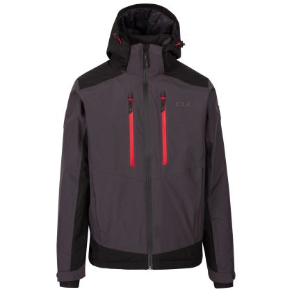 Men s Ski Jacket Matthews in DARK GREY, Front view on mannequin