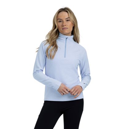 Meadows Women's 1/2 Zip Fleece in Blue, Front view on mannequin