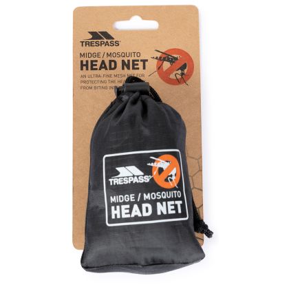 Trespass Mosquito and Midge Head Net in Black, Front view