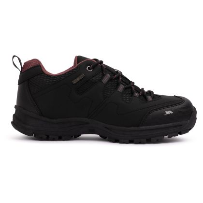 Womens Waterproof Walking Shoes Mitzi in Black, Front view of footwear