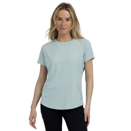 Womens Short Sleeve Active Top Muskwa In Seafoam, Front view on mannequin