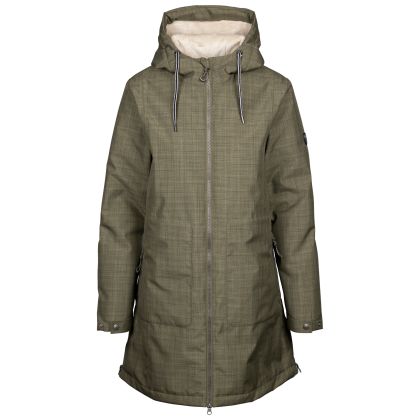 Womens Waterproof Coat Tp50 Neeska in Herb, Front view on mannequin