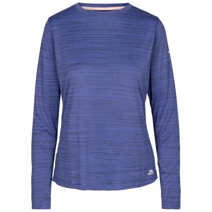 Trespass Womens Active Top Nettil in Baja Blue Marl, Front view on mannequin