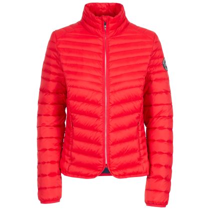 Trespass Women's Down Jacket Nicolina in RED, Front view on mannequin