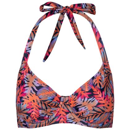 Womens Halter Neck Bikini Top Norie In Navy Print