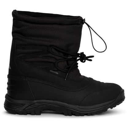 Trespass Mens Waterproof Snow Boots Novern in Black, Back view of footwear