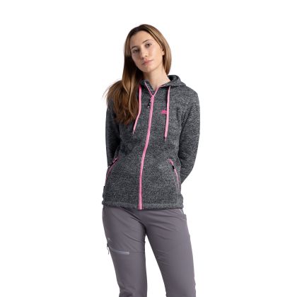 Odelia B Women's Pink Knitted Fleece in Black, Front view on mannequin