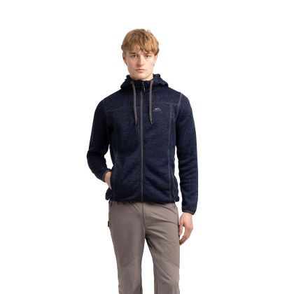 Trespass Mens Fleece AT300 Odeno B in Navy Marl, Front view on mannequin