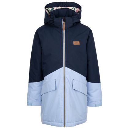 Kids Waterproof Jacket Oleta in CORNFLOWER, Front view on mannequin
