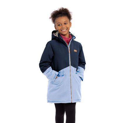 Kids Waterproof Jacket Oleta in CORNFLOWER, Front view on mannequin