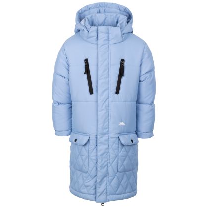 Trespass Kids Casual Jacket Orrin in Cornflower, Front view on mannequin