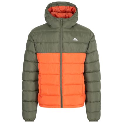 Trespass Men's Padded Water Resistant Jacket Oskar in IVY, Front view on mannequin