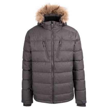 Trespass Men's Waterproof Jacket TP75 Pagleshaw in GREY MARL, Front view on mannequin
