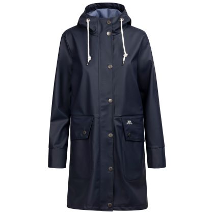 Womens Waterproof Jacket TP50 Payko In Navy, Front view on mannequin