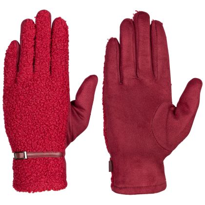 Trespass Womens Sherpa Gloves Pisa in Mulberry