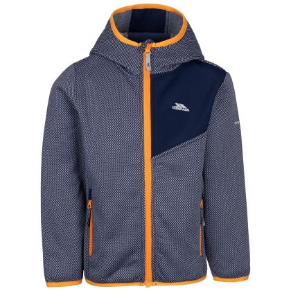 Kids At200 Fleece Playton in NAVY, Front view on mannequin