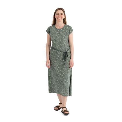 Womens Casual Dress Portia in Green Willow Print
