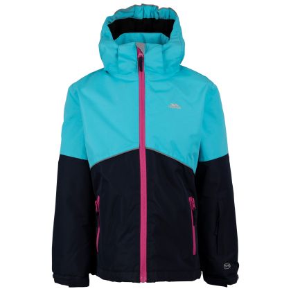 Trespass Kids' Ski Jacket Precision in SPA BLUE, Front view on mannequin