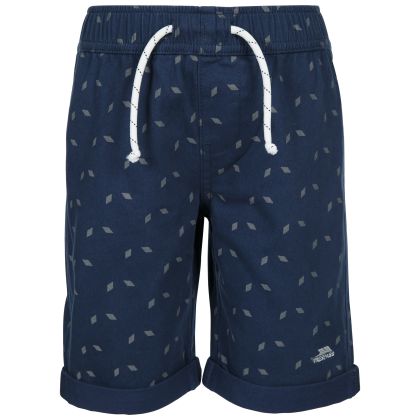 TRESPASS MALE CASUAL SHORTS PUBLISH in NAVY, Front view on mannequin