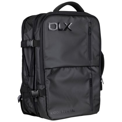 Trespass DLX Travel Rucksack Rados in Black, Front view