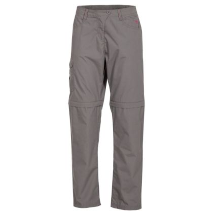 Rambler Women's Zip Off Cargo Trousers in Grey, Back view on model