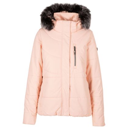 Women's Waterproof Jacket TP75 Recap in Light rose, Front view on mannequin