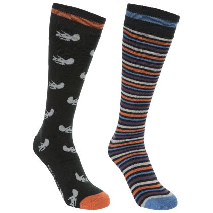 Trespass Kids Tube Socks 2 Pack Replicate in Black