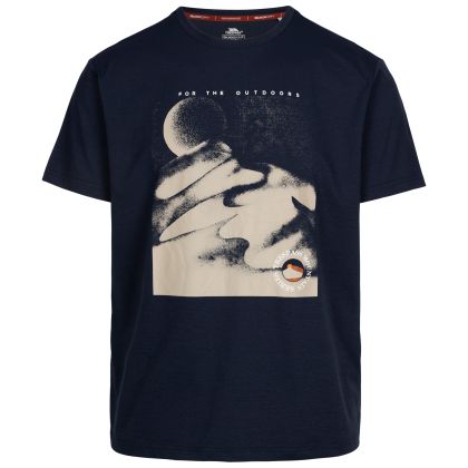Trespass Mens Casual T-Shirt Tp75 Sagnay in Navy, Front view on mannequin
