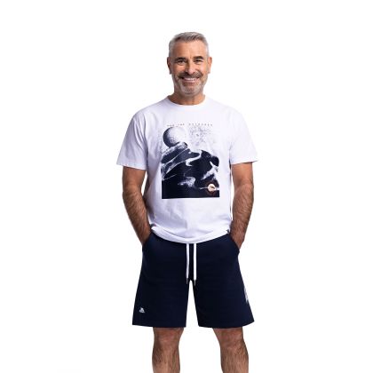 Trespass Mens Casual T-Shirt Tp75 Sagnay in White, Front view on mannequin