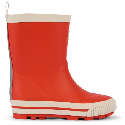 Trespass Kids Welly Boots Sammy in Poppy Red, Front view of footwear
