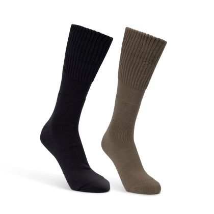Unisex Anti Blister Boot Socks Scobell in Light Khaki and Charcoal 2 Pack