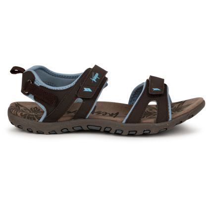 Trespass Womens Walking Sandals Serac In Coffee, Front view of footwear