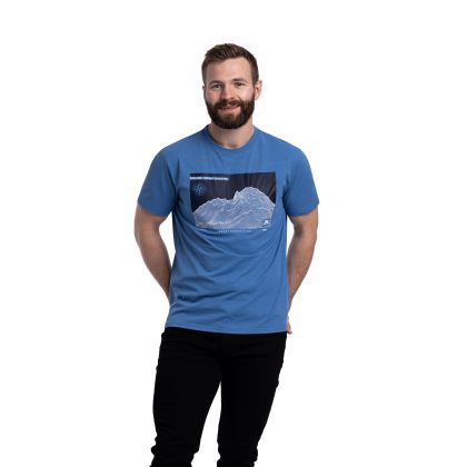Mens Casual Printed T-shirt  Sirgis in Denim Blue