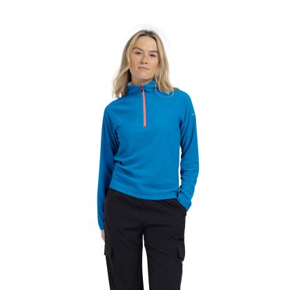 Skylar Women's Fleece in Blue, Front view on mannequin