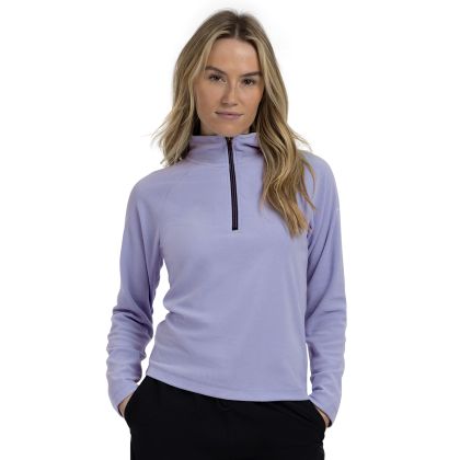 Womens 1/2 Zip Fleece Skylar In Cool Blue, Front view on mannequin