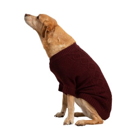 Trespaws Dog Jumper Snowhound - MERLOT L, Front view on mannequin