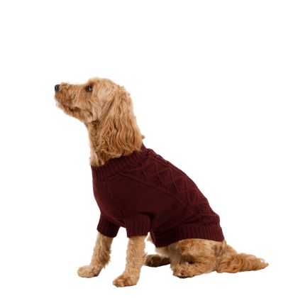 Trespaws Dog Jumper Snowhound - MERLOT M, Front view on mannequin