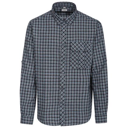 Snyper Men's Checked Shirt in Blue, Front view on mannequin