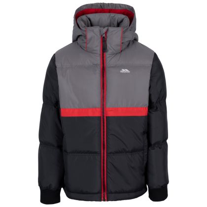 Kids Casual Jacket Strewd in BLACK, Front view on mannequin