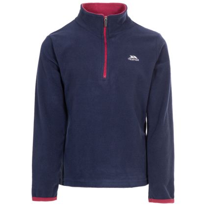 Sybil Kids' Half Zip Fleece in Navy, Front view on mannequin