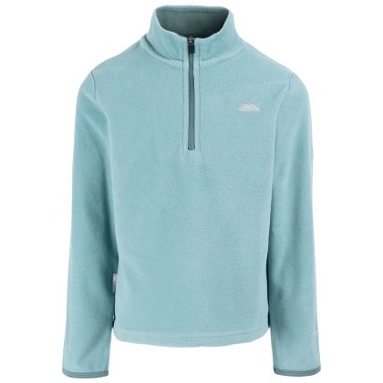 Trespass Kids Half Zip Fleece Sybil in Teal mist, Front view on mannequin