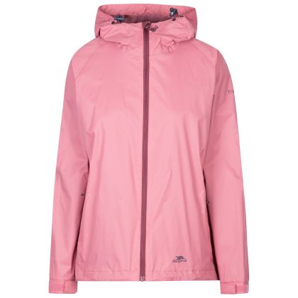 Trespass Womens Waterproof Jacket Tayah II in ROSE BLUSH, Front view on mannequin