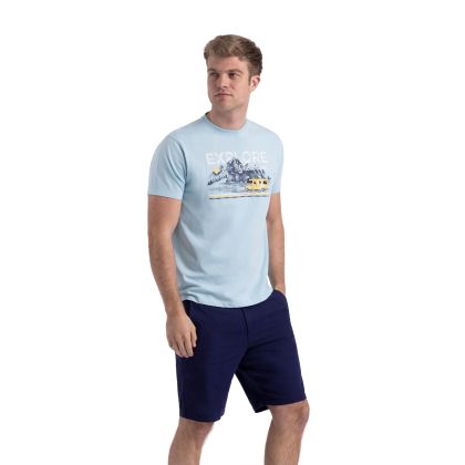 Mens Casual Printed T-Shirt  Thelon In Seafoam Marl