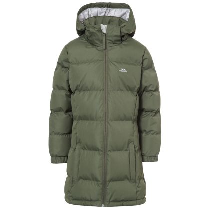 Tiffy Girls' Padded Casual Jacket in Khaki, Front view on mannequin