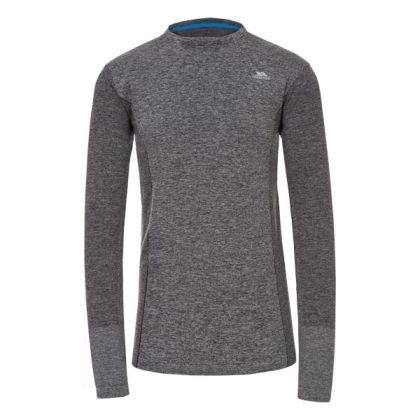 Timo Men's Long Sleeve Active Top in Black, Front view on mannequin